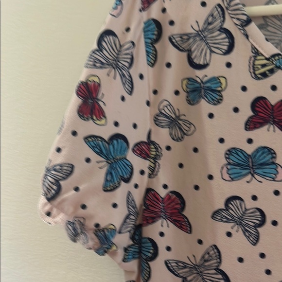 Blue and Red Puff Sleeve Casual Sundress - Picture 6 of 6